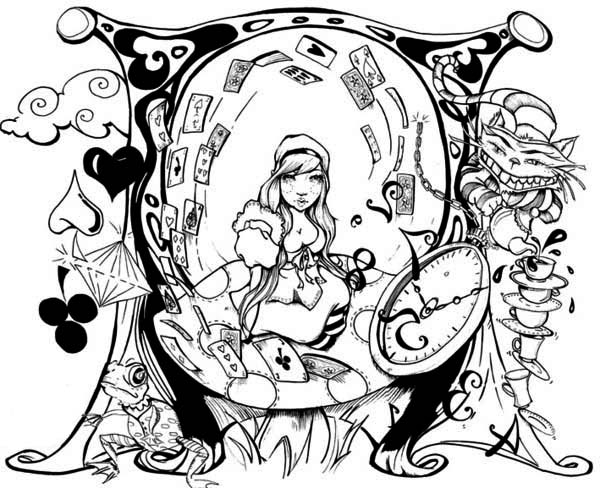 Alice In Wonderland Coloring Pages Batch Coloring 600x488 Alice In Wonderland Coloring Pages Batch Coloring