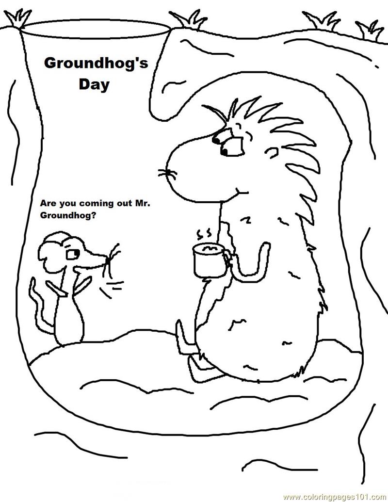 800x1035 Happy Groundhog Underground With Mouse Drinking Hot Chocolate