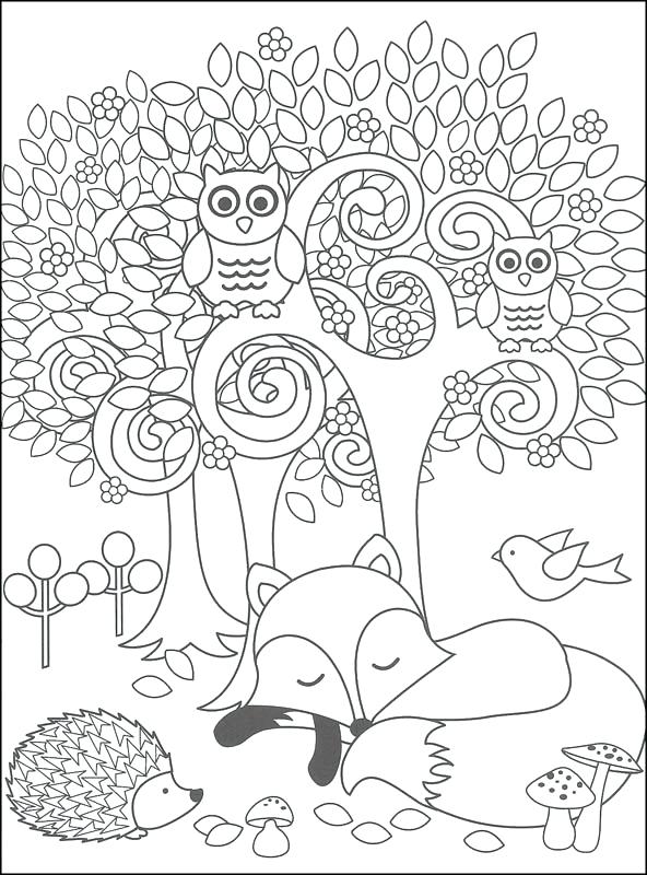 592x800 Woodland Animals Coloring Pages Little Activity Book Fox Woodland