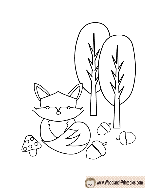 612x792 Cute Fox Coloring Page Woodland Animals Nursery Ideas
