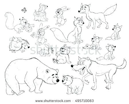 Woodland Animal Coloring Pages 450x363 Woodland Animal Coloring Pages