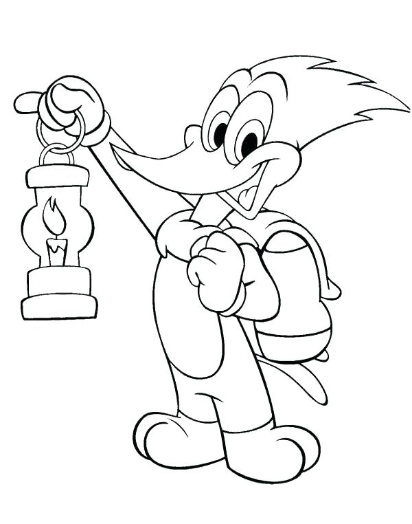 Woody Woodpecker Coloring Pages Woody Woodpecker With A Lamp Woody 600x762 Woody Woodpecker Coloring Pages Woody Woodpecker With A Lamp Woody