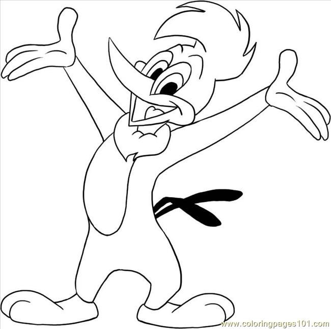 Woody Woodpecker Step 6 Coloring Page 650x646 Woody Woodpecker Step 6 Coloring Page