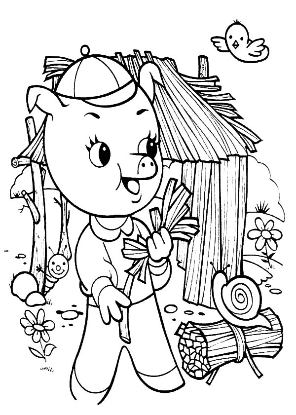 Three Little Pigs Collecting Fire Wood Coloring Pages Batch Coloring 600x841 Three Little Pigs Collecting Fire Wood Coloring Pages Batch Coloring