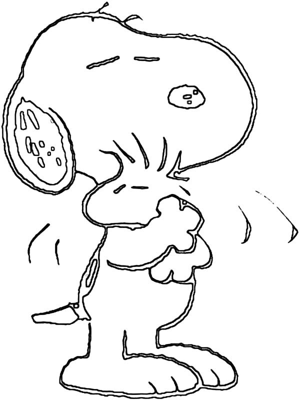 Snoopy Hug Woodstock Tight Coloring Pages Best Place To Color 600x800 Snoopy Hug Woodstock Tight Coloring Pages Best Place To Color
