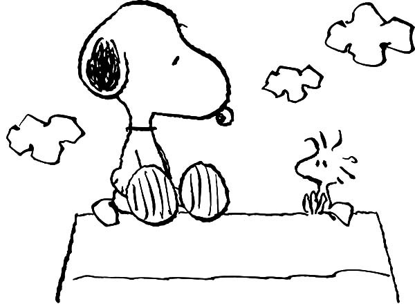 Snoopy And Woodstock Coloring Pages Snoopy Sitting With Woodstock 600x443 Snoopy And Woodstock Coloring Pages Snoopy Sitting With Woodstock