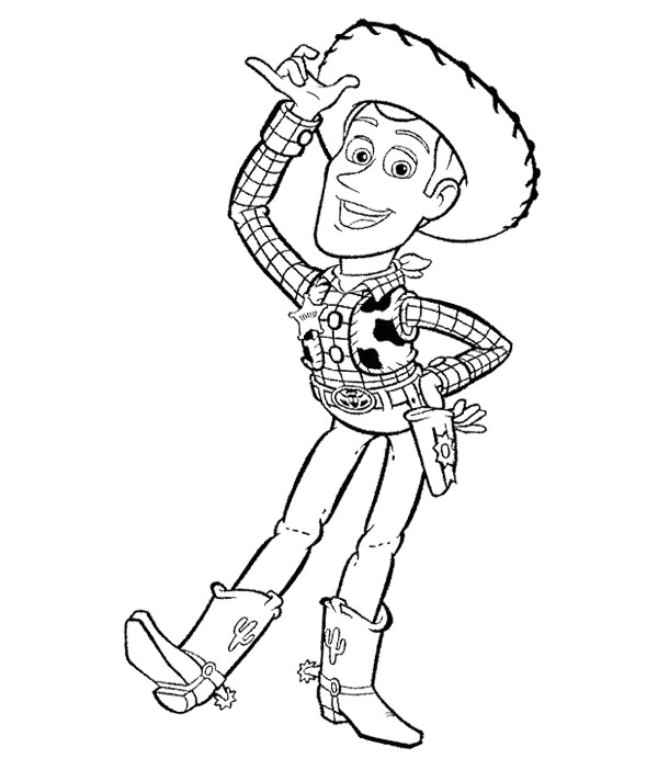 600x702 Sheriff Woody Of Toy Story Coloring Pages
