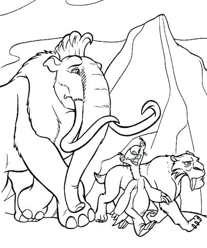 Wooly Mammoth Coloring Page As Well As Homely Design Ice Age 425x510 Wooly Mammoth Coloring Page As Well As Homely Design Ice Age