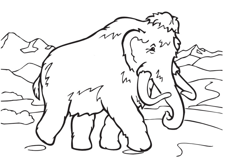 Coloring Page Wolly Mammoth 750x531 Coloring Page Wolly Mammoth