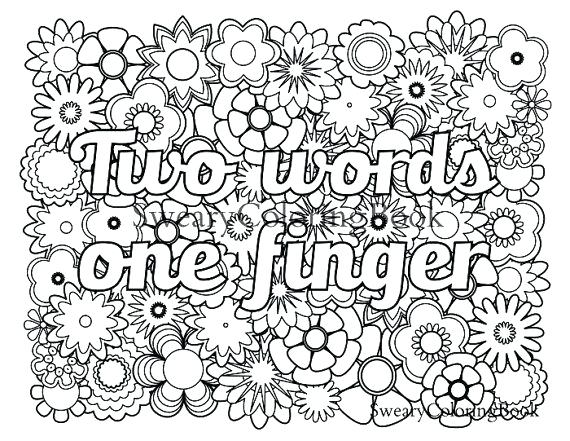 Coloring Pages Printable Two Words One Finger Swear Words Coloring 570x441 Coloring Pages Printable Two Words One Finger Swear Words Coloring