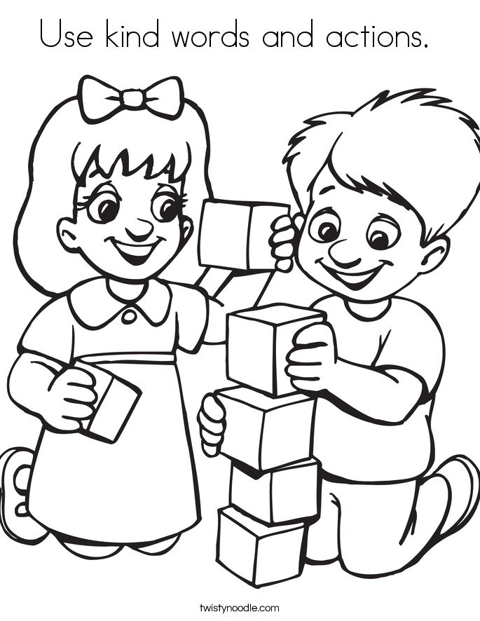 685x886 Use Kind Words And Actions Coloring Page