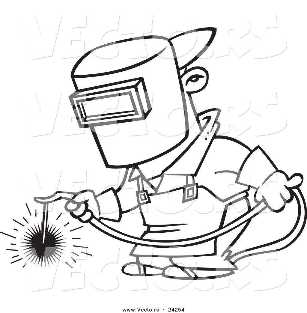 1024x1044 Vector Of A Cartoon Welder