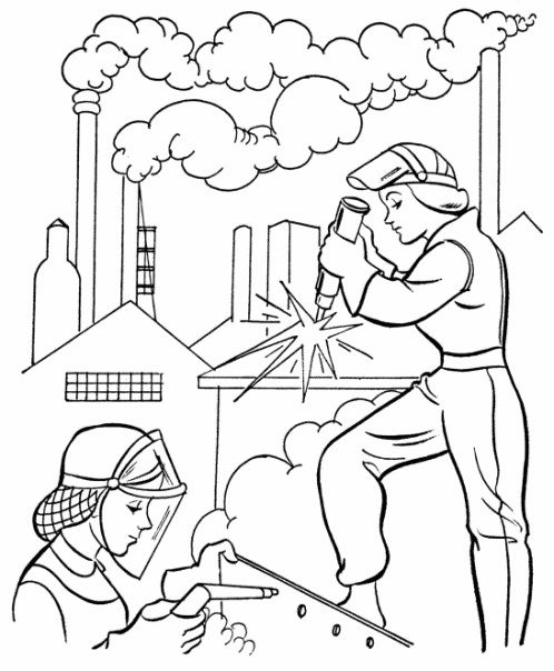 Workers Coloring Pages
