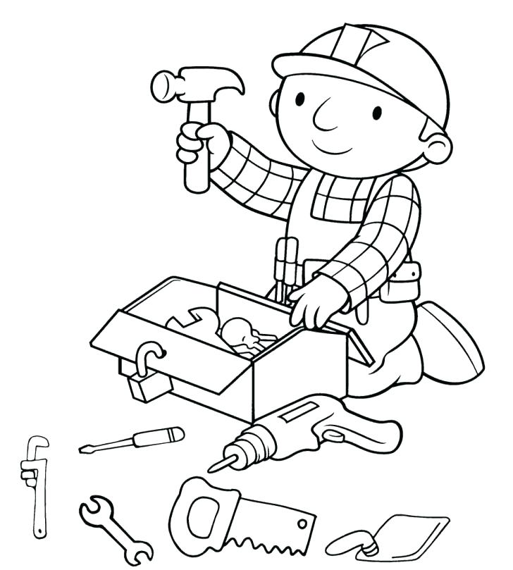 728x809 Construction Worker Coloring Pages Construction Coloring Pages Bob