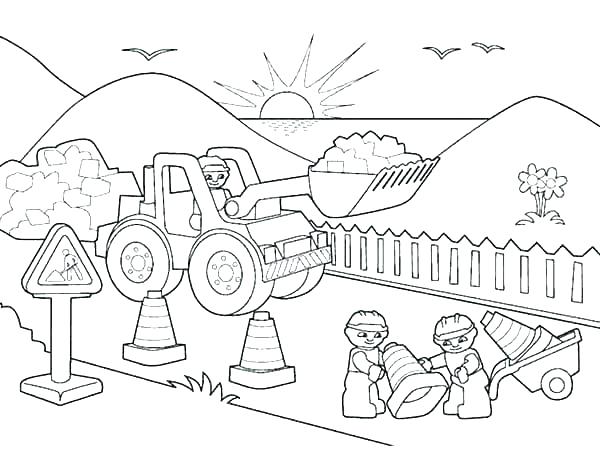 600x454 Free Construction Worker Coloring Pages