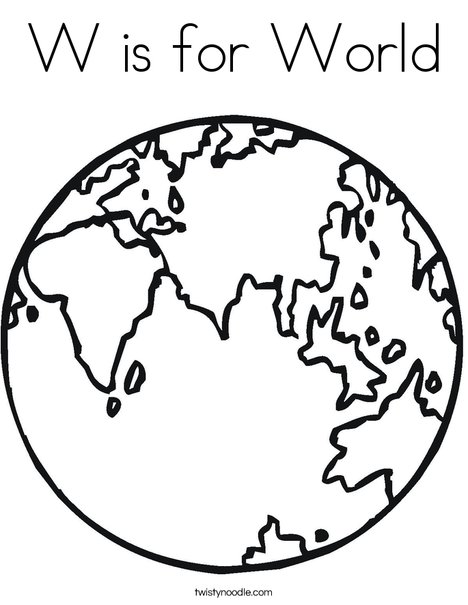 W Is For World Coloring Page 468x605 W Is For World Coloring Page