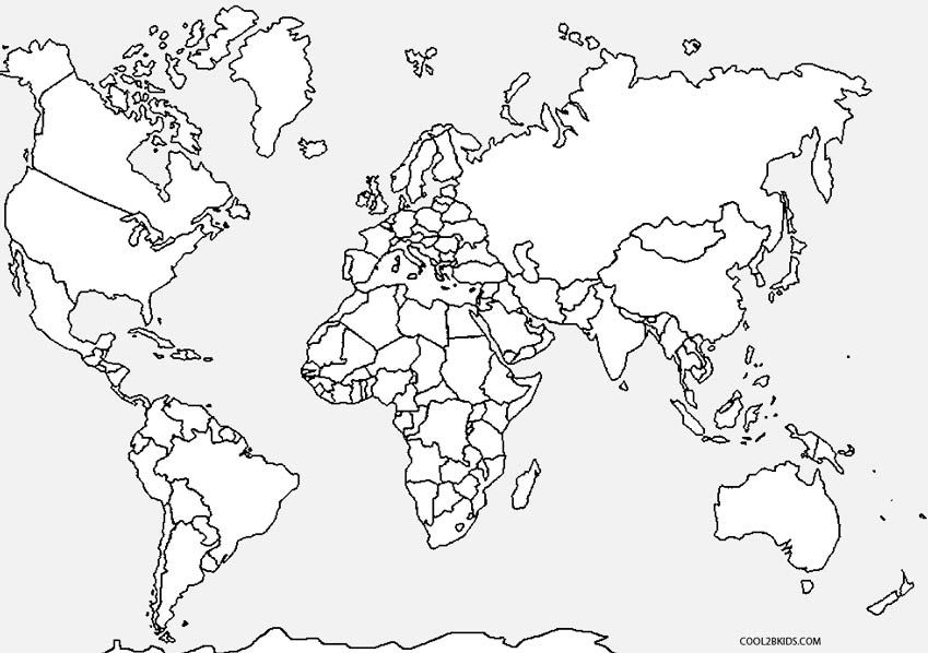 World Coloring Pages Printable World Map Coloring Page For Kids 849x598 World Coloring Pages Printable World Map Coloring Page For Kids