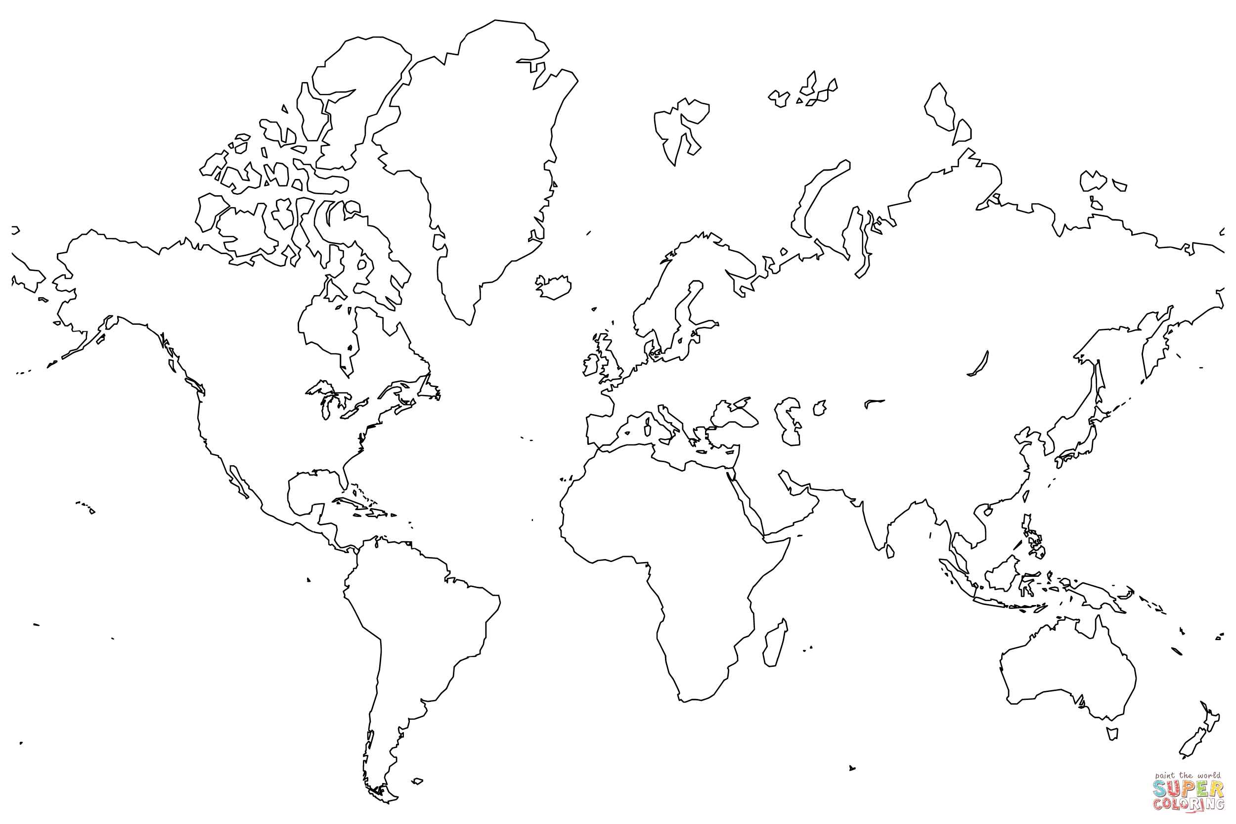 2500x1667 Good World Map Coloring Page On World Coloring Page On With Hd