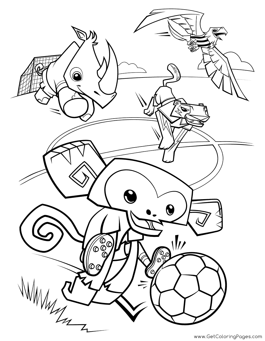 1024x1320 World Cup 2018 Coloring Monkey And Rhino