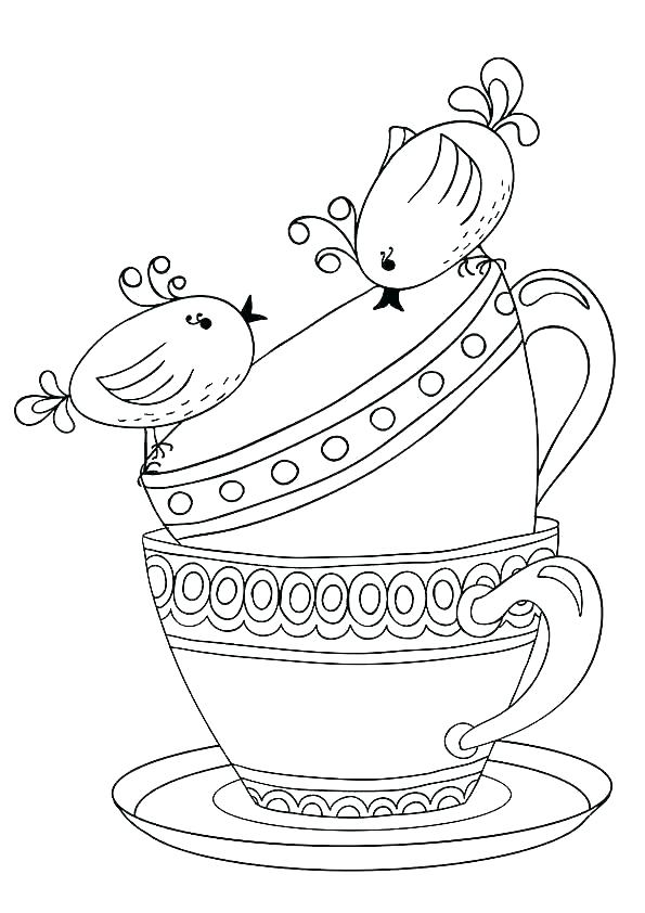 595x842 Cup Coloring Pages Tea Cup Coloring Page Cup Coloring Page Cup