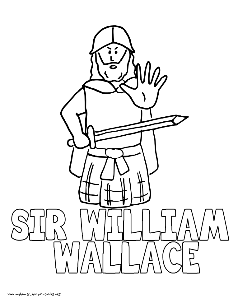 765x990 History Coloring Pages Volume 2 Quick Print, William Wallace