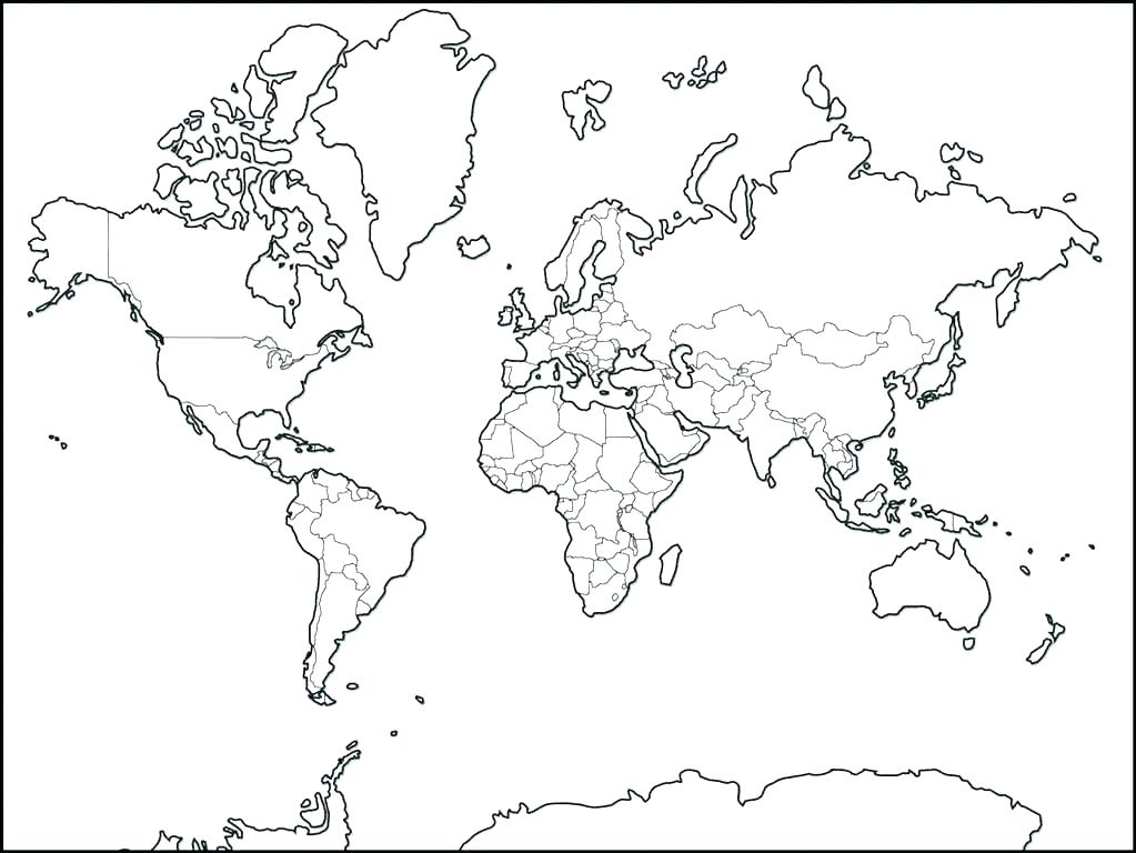 1023x768 Coloring Page World Map Countries Kids Coloring Circle World Map