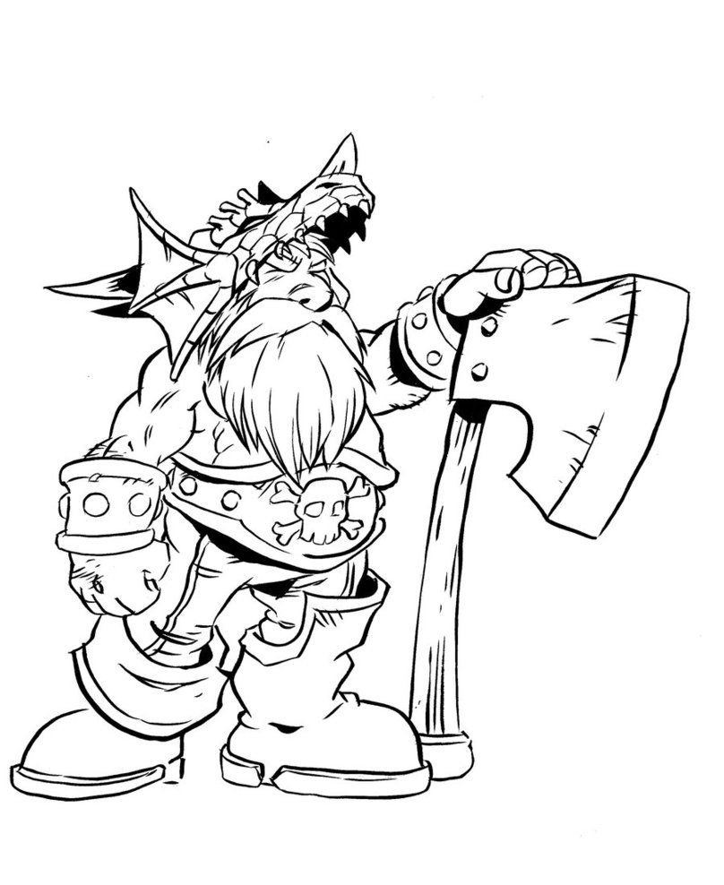 808x988 Free Printable World Of Warcraft Coloring Pages Dwarf