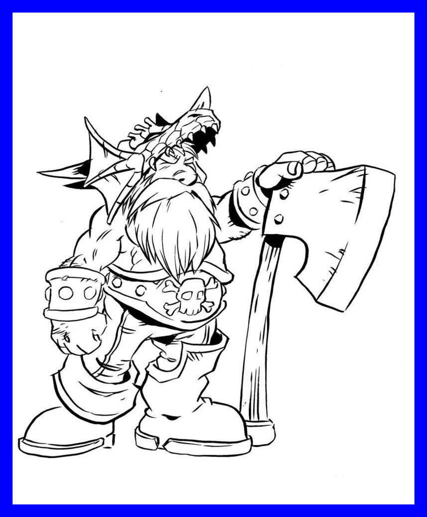 858x1038 Astonishing Printable World Of Warcraft Coloring Pages Dwarf