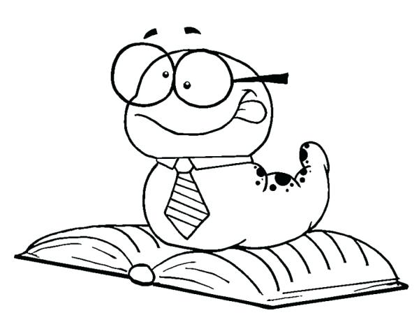 600x462 Books Coloring Page Reading Coloring Page Book Worm Coloring Page