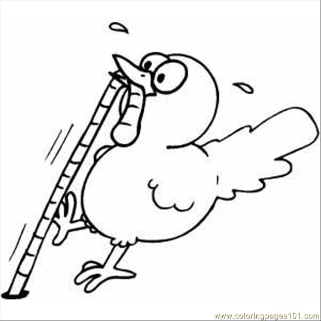 650x650 Chick1 Getting Worm Coloring Page
