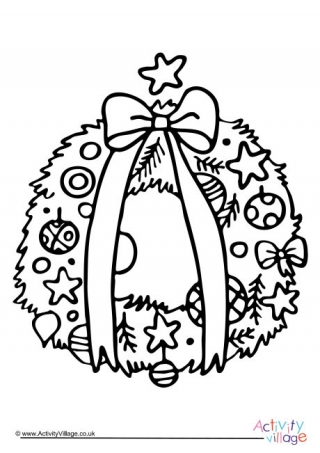 Christmas Wreath Colouring Page 320x453 Christmas Wreath Colouring Page