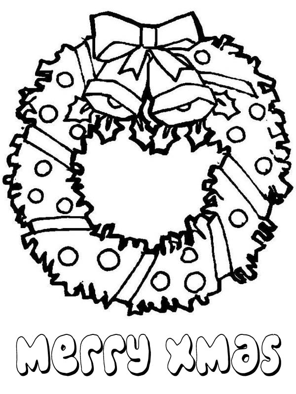Lovely Christmas Wreath For Decoration Coloring Page 600x800 Lovely Christmas Wreath For Decoration Coloring Page