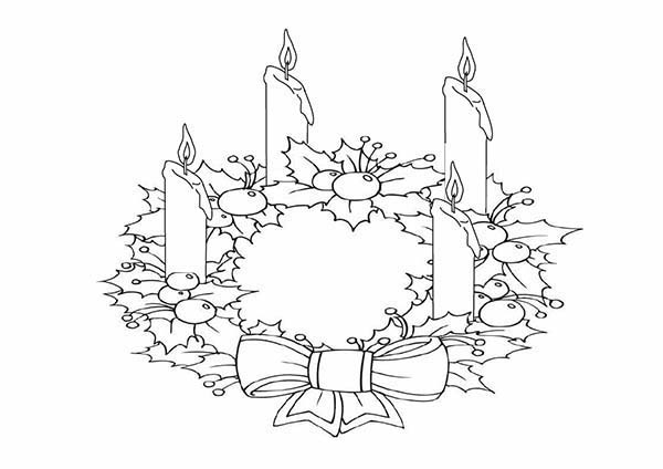 Preschool Advent Wreath Coloring Page 600x424 Preschool Advent Wreath Coloring Page