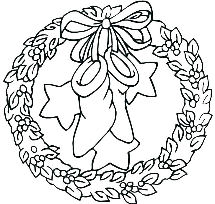 Christmas Wreath Coloring Page 728x692 Christmas Wreath Coloring Page
