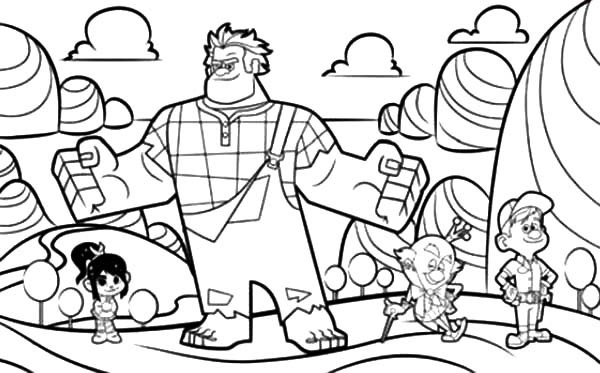 600x373 Drawing Wreck It Ralph Movie Coloring Pages Batch Coloring