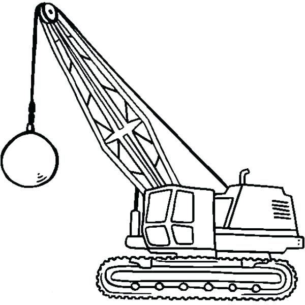 Coloring Coloring Page Tractor Wrecking Ball For Construction 600x600 Coloring Coloring Page Tractor Wrecking Ball For Construction