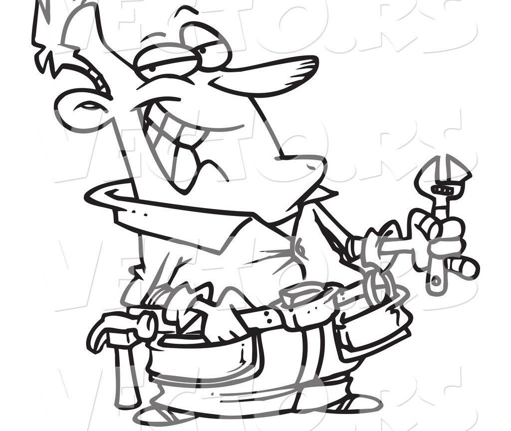 Coloring For Kids Vector Of Cartoon Worker Carrying Tools Page 1024x864 Coloring For Kids Vector Of Cartoon Worker Carrying Tools Page