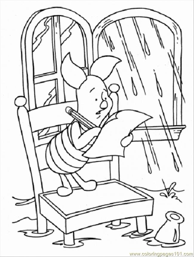 Piglet Is Writing Coloring Page 650x861 Piglet Is Writing Coloring Page