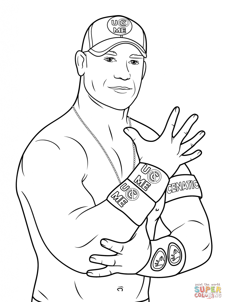 764x1024 John Cena Coloring Pages