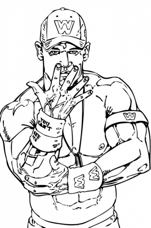 John Cena With His Face Off Taunting In Wwe Coloring Page Sports 486x730 John Cena With His Face Off Taunting In Wwe Coloring Page Sports