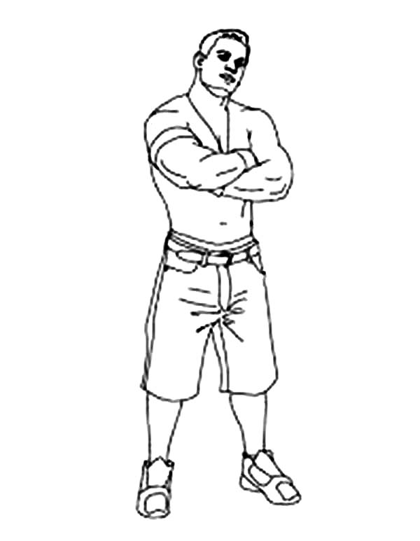 Wwe Wrestling Contender John Cena Coloring Page Color Luna 600x773 Wwe Wrestling Contender John Cena Coloring Page Color Luna