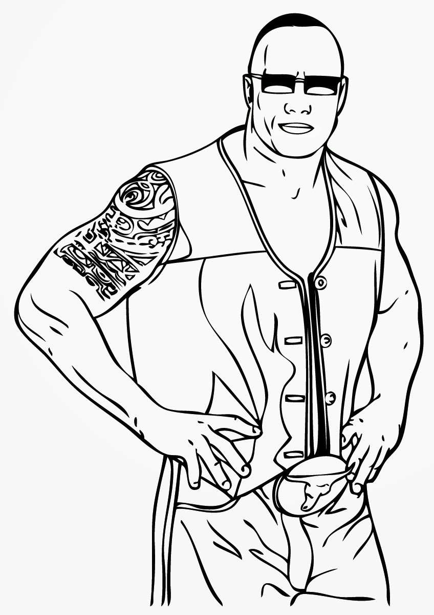 848x1200 Wwe Printable Coloring Pages Wwe Dwayne The Rock Johnson Coloring