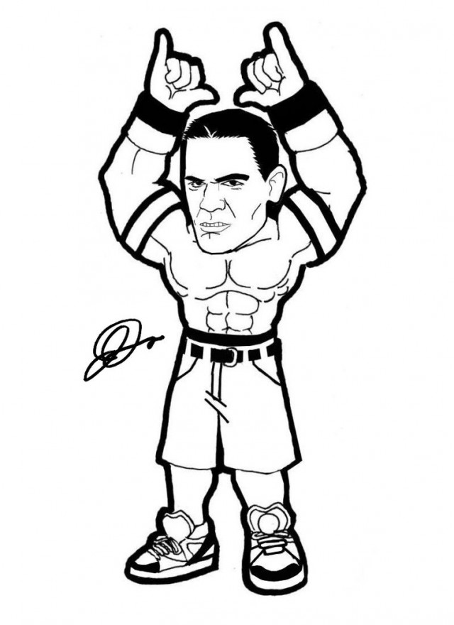Wwe John Cena Coloring Pages For Kids 640x880 Wwe John Cena Coloring Pages For Kids