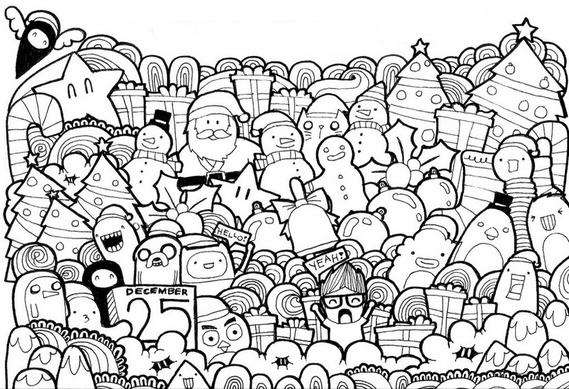 Advanced Christmas Printable Coloring Sheets Adult Coloring Pages 825x564 Advanced Christmas Printable Coloring Sheets Adult Coloring Pages
