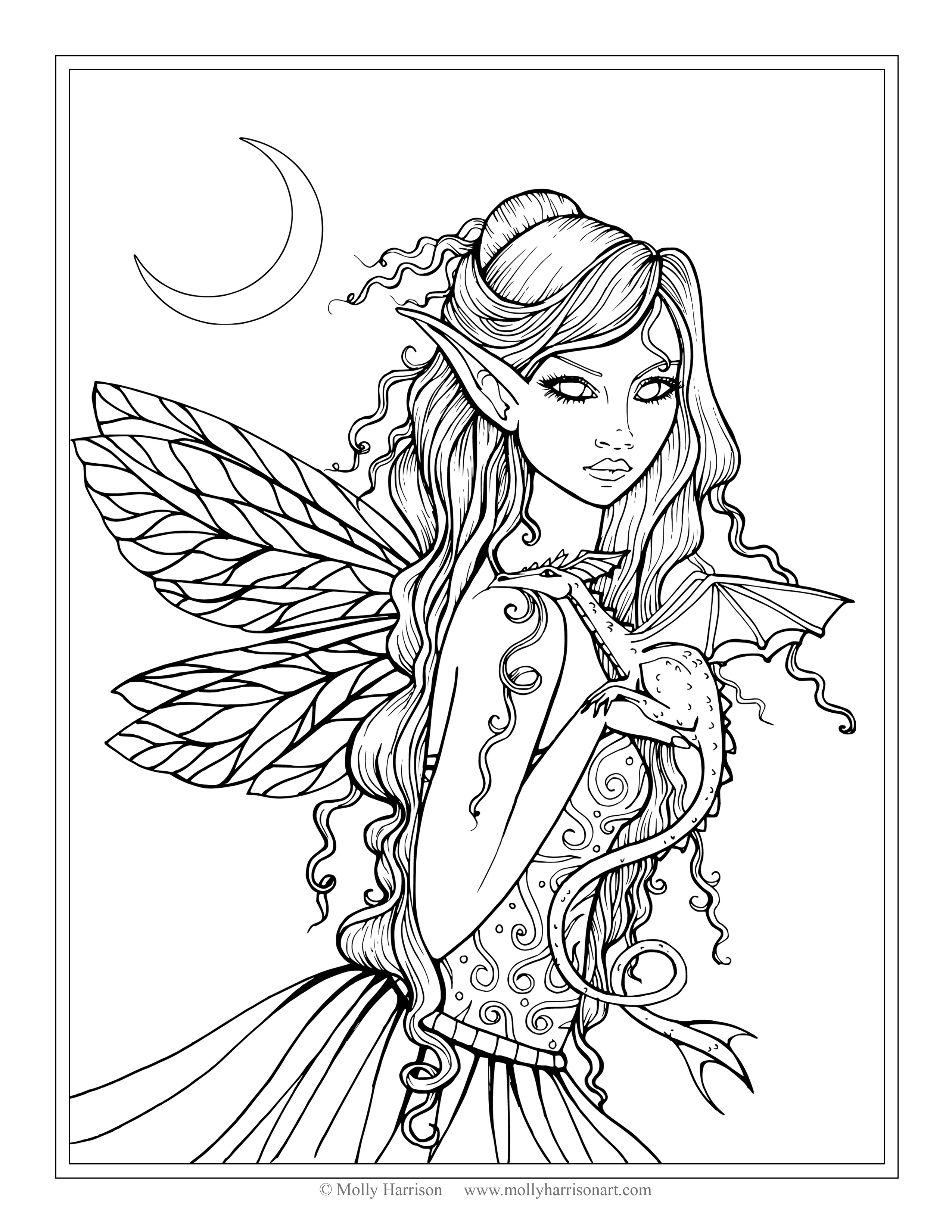 Free Fairy And Dragon Coloring Page By Molly Harrison Fantasy Art 2550x3300 Free Fairy And Dragon Coloring Page By Molly Harrison Fantasy Art