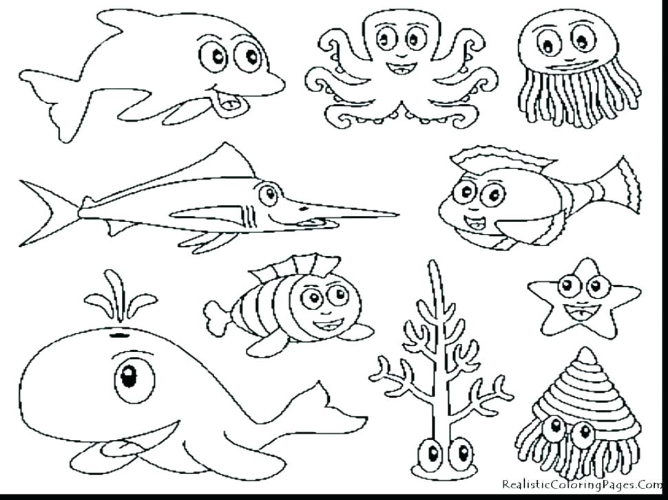Free Coloring Pages Cute Ocean Animals Creatures Free Coloring 970x727 Free Coloring Pages Cute Ocean Animals Creatures Free Coloring