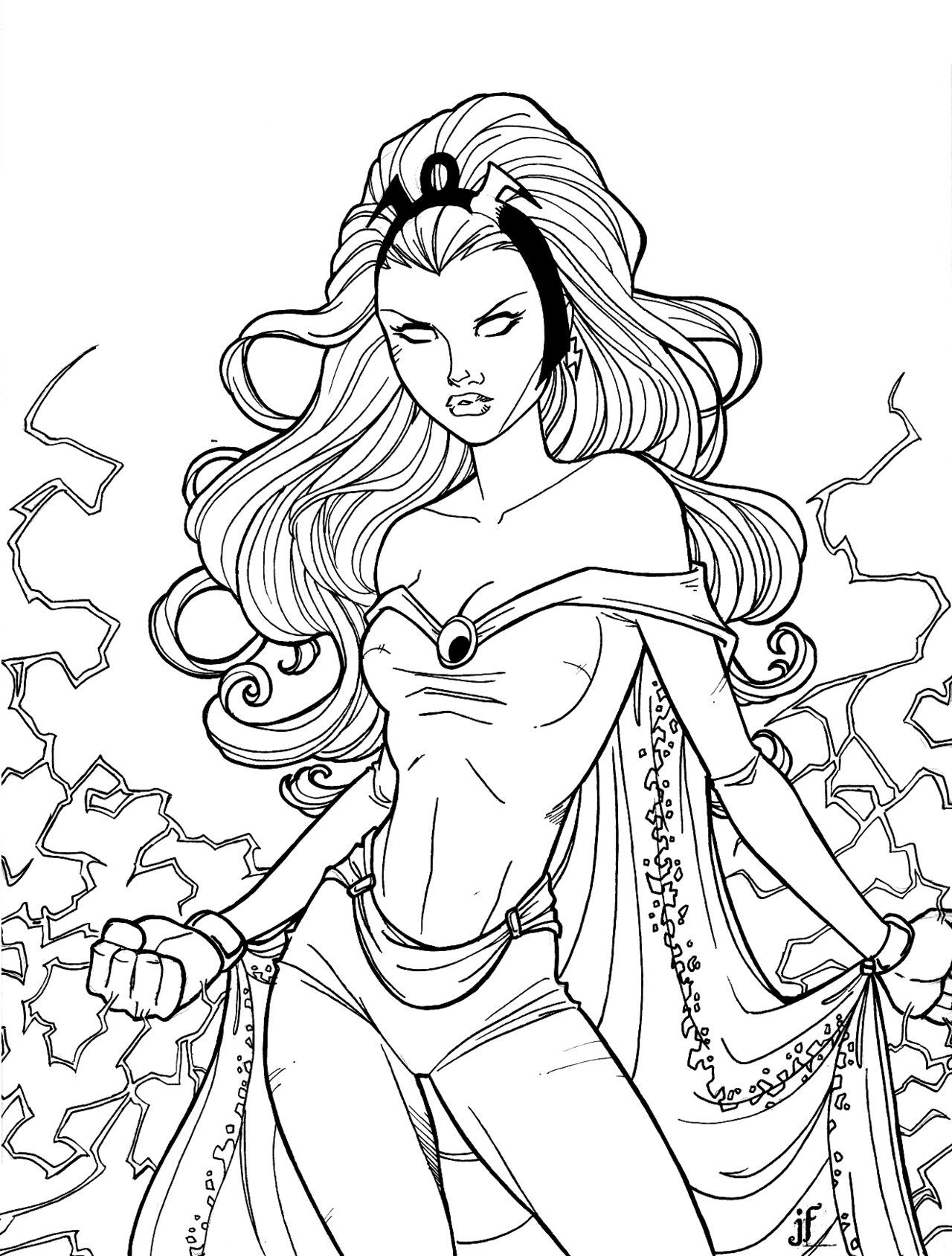1280x1689 Storm Superhero Coloring Pages Download And Print For Free Adult