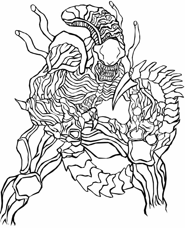 648x800 Alien Vs Predatorvm Colouring Pages Coloring Pages For Adults
