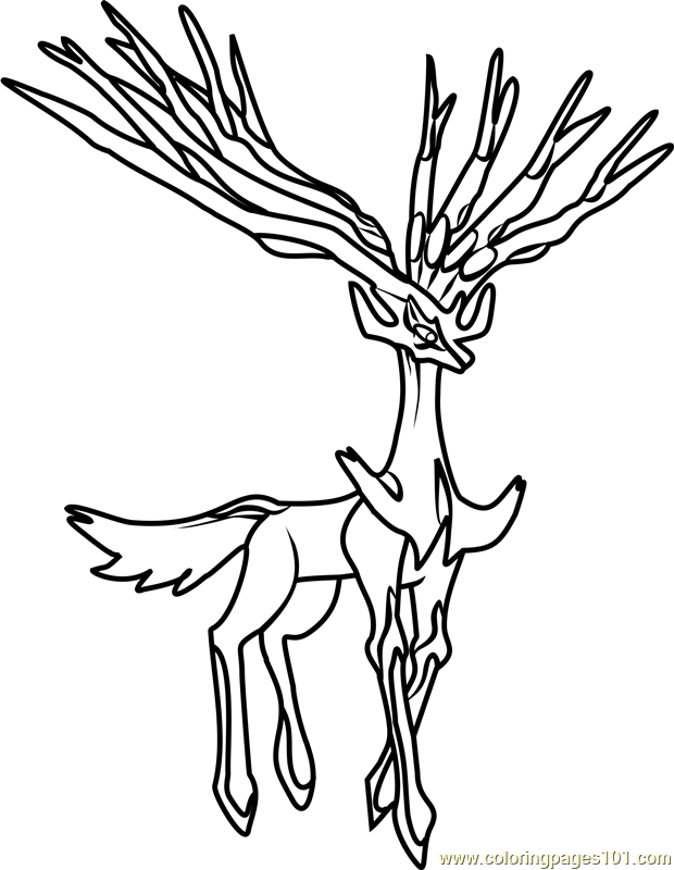 620x800 Xerneas Pokemon Coloring Page