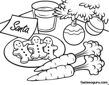 435x338 Cookies For Santa Coloring Page